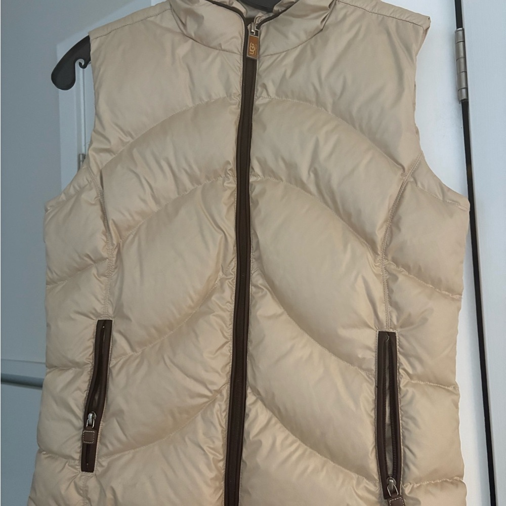 UGG Brown Quilted Fabric with Tan Logo Patch
